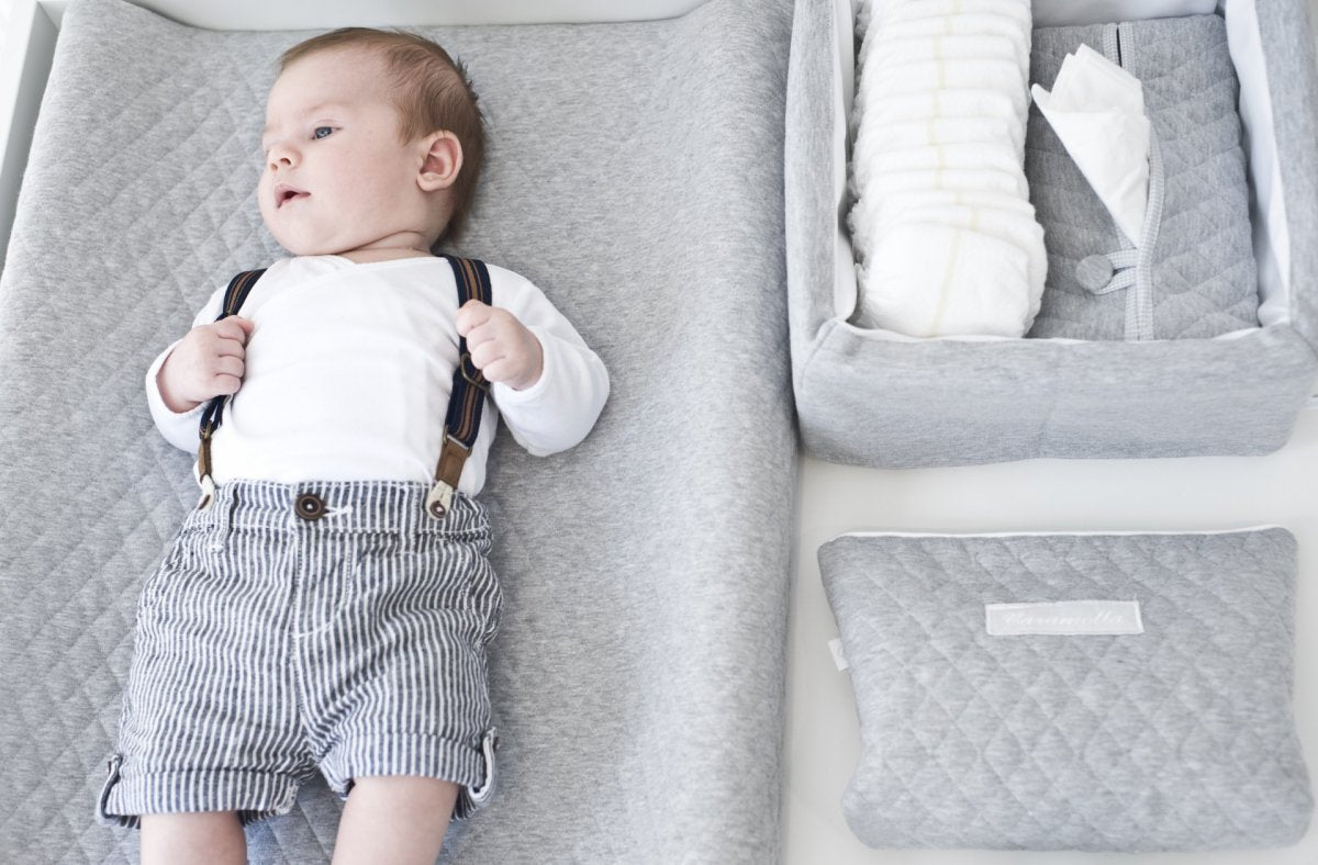 Quilted Grey Baby Changing Station