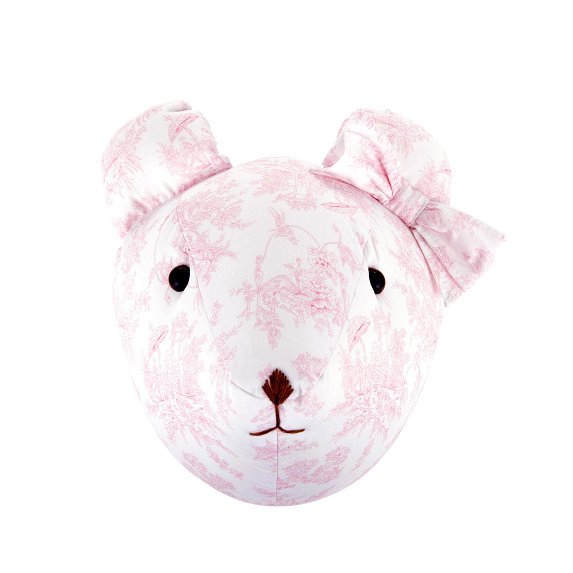 Theophile & Patachou Bear Trophy Head for Children’S Room - Sweet Pink